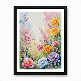 Watercolor Of Flowers 10 Art Print