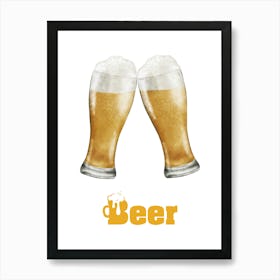 Two Glasses Of Beer 1 Art Print