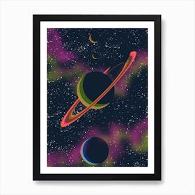 Saturn Space art Art Print