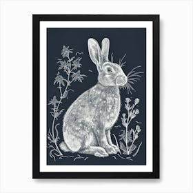 English Silver Rabbit Minimalist 3 Art Print