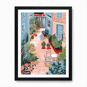 Summer Town Illustration 2 Art Print