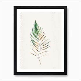 Cedar Leaf Minimalist Watercolour 2 Art Print
