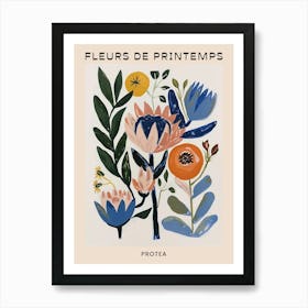 Spring Floral French Poster  Protea 3 Art Print