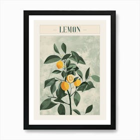 Lemon Tree Minimal Japandi Illustration 1 Poster Art Print