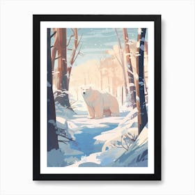 Winter Polar Bear 1 Illustration Art Print