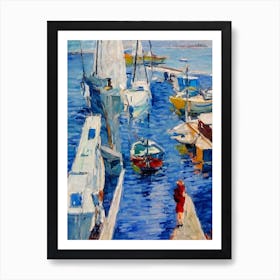 Port Of Livorno Italy Abstract Block harbour Art Print