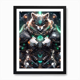 Futuristic Raccoon 2 Art Print