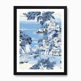 Amalfi Coast, Italy, Inspired Travel Pattern 3 Art Print