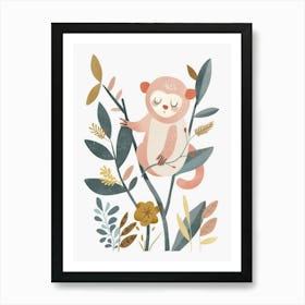 Charming Nursery Kids Animals Monkey 3 Art Print