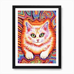 Louis Wain Kaleidoscope Psychedelic Cat 3 Art Print