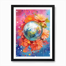 Disco Ball And Peonies Still Life 3 Art Print