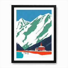 St Anton, Austria Midcentury Vintage Skiing Poster Art Print