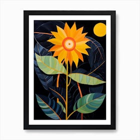 Sunflower 1 Hilma Af Klint Inspired Flower Illustration Art Print