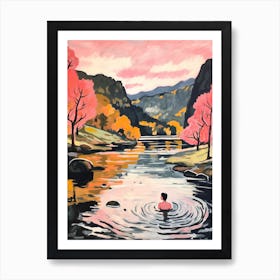 Wild Swimming At Rydal Water Cumbria 3 Art Print