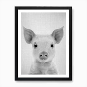 Piglet - Black & White Art Print