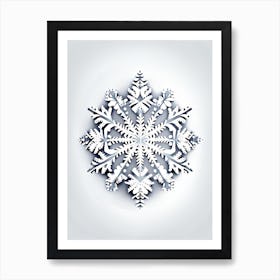 Irregular Snowflakes, Snowflakes, Marker Art 5 Art Print