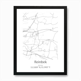 Reinbek,Germany Minimalist Map Art Print