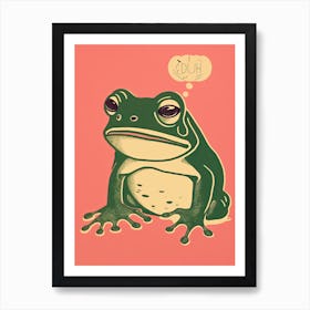Frog Duh, Matsumoto Hoji Inspired Japanese Green And Pink 7 Art Print