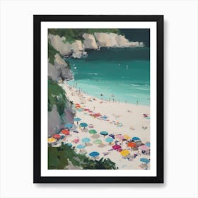 Aerial View Of A Beach In Tropea Summer Illustration 2 Art Print