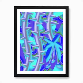 Digital Nature (Flower-Metal) Art Print