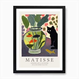 Goldfish And Cat Matisse Inspired Art Print