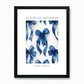 Blue Lace Bows 1 Pattern Poster Art Print