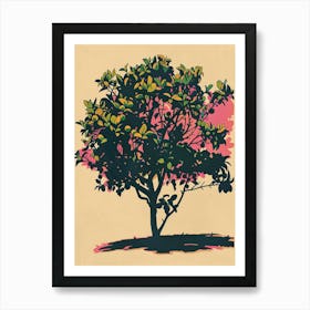 Lime Tree Colourful Illustration 3 Art Print