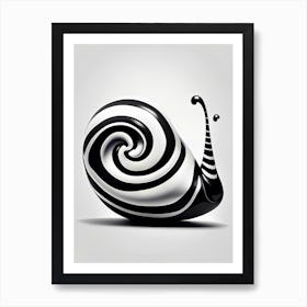 Full Body Snail Black And White 4 Pop Art Art Print