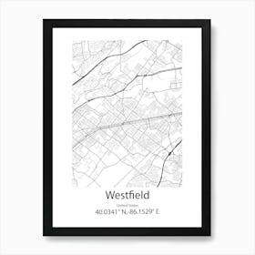 Westfield,United States Minimalist Map Affiche