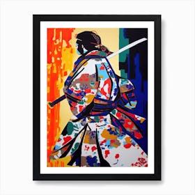 Samurai In Fauvist Matisse Japanese Style  7 Art Print