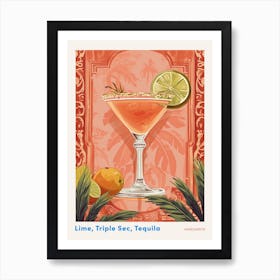 Art Deco Orange Margarita Poster Art Print