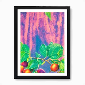 Golden Berry Risograph Retro Poster Fruit Art Print