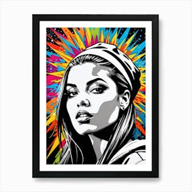 Graffiti Mural Of Beautiful Hip Hop Girl 54 Art Print