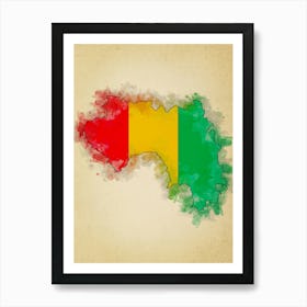 Guinea Flag Vintage Art Print