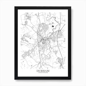 Durham White Black Art Print