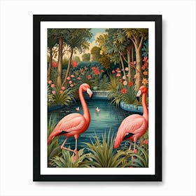 William Morris Flamingos In The Pond Art Print