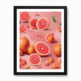 Pink Grapefruit Art Print 1 Art Print