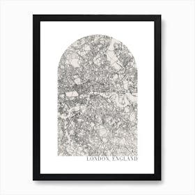 London England Boho Minimal Arch Street Map Art Print