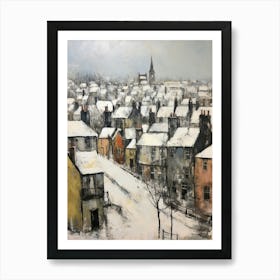 Vintage Winter Painting St Andrews United Kingdom 1 Art Print