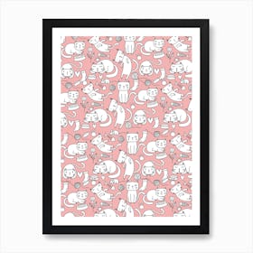 Cute Cats Fabric Art Print