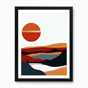 Sunset In The Desert, Simplicity Art Print