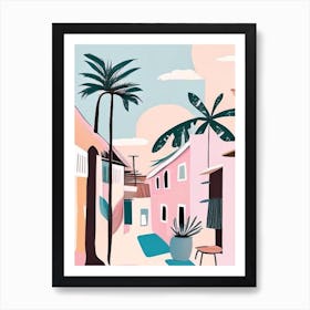 Canggu Indonesia Muted Pastel Tropical Destination Art Print