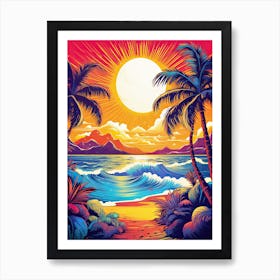 Sunset At The Beach 2 Art Print