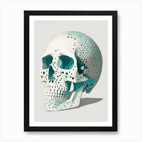Skull With Terrazzo Patterns 2 Line Drawing Art Print