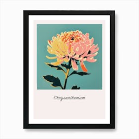 Chrysanthemum 3 Square Flower Illustration Poster Art Print