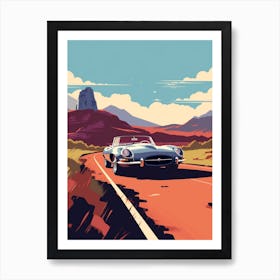 A Jaguar E Type In The The Great Alpine Road Australia 3 Art Print