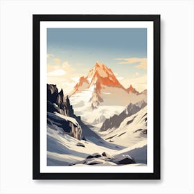 Chamonix France 3 Hiking Trail Landscape Art Print