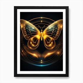 Golden Butterfly 51 Art Print