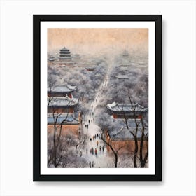Winter City Park Painting Jingshan Park Beijing China 1 Art Print