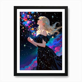 Girl In A Black Dress Poster